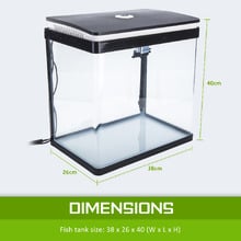 Curved Glass 30L RGB LED Fish Tank with Filter Pump
